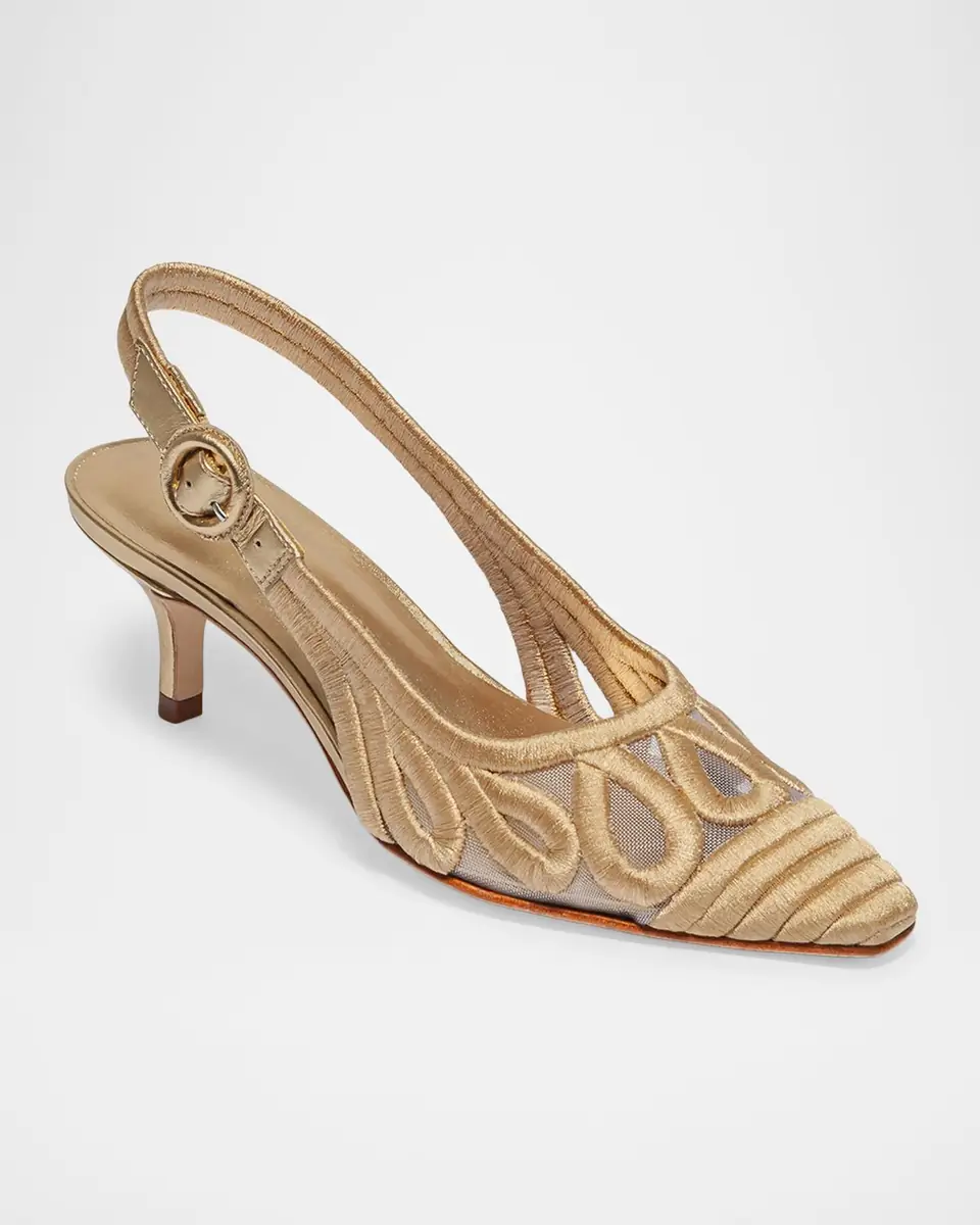 Bernardo Madinah Embroidered Mesh Slingback Pumps | Thumbnail 2 Bernardo Madinah Embroidered Mesh Slingback Pumps | Thumbnail 2