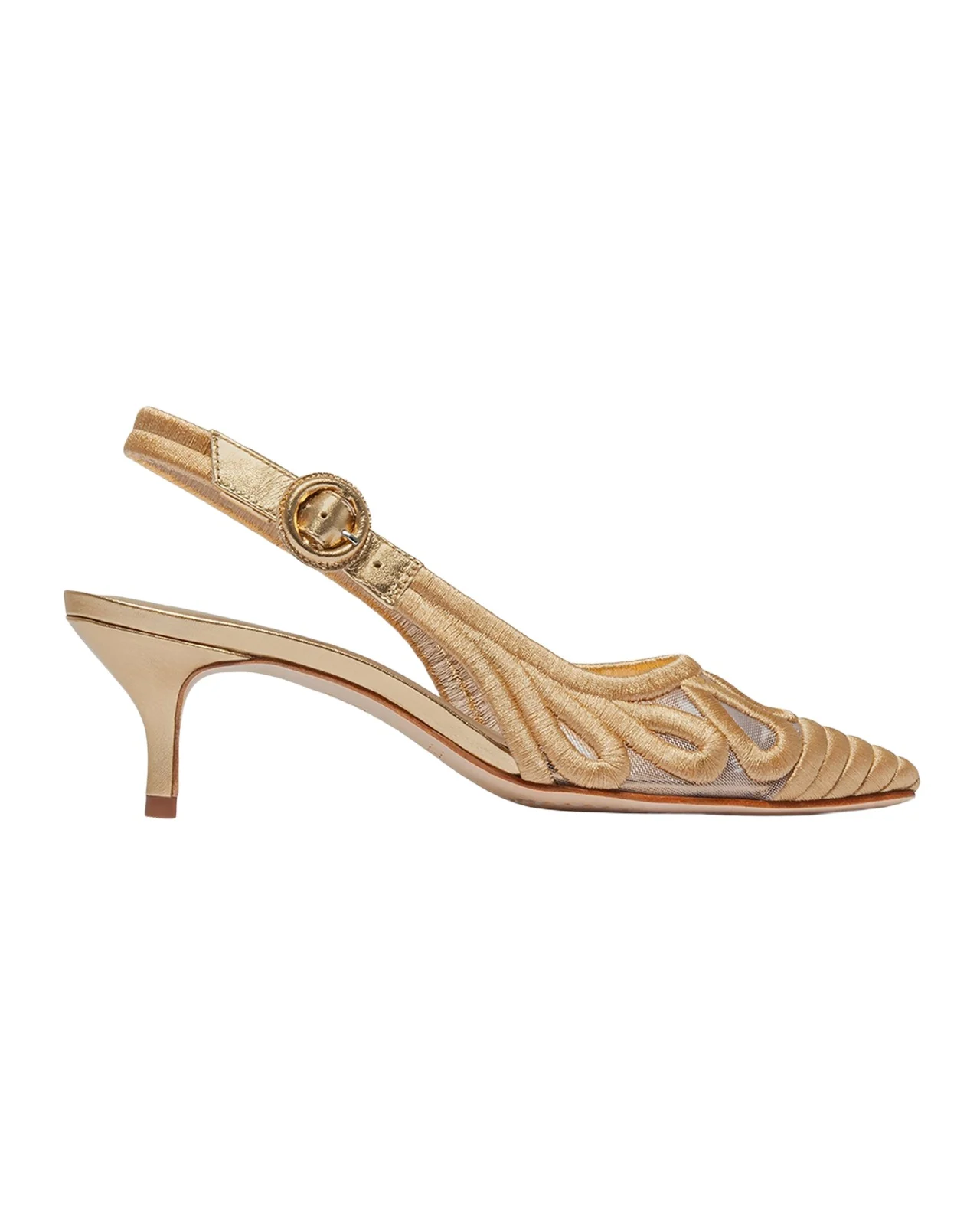 Bernardo Madinah Embroidered Mesh Slingback Pumps