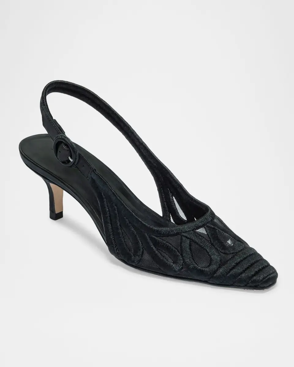 Bernardo Madinah Embroidered Mesh Slingback Pumps | Thumbnail 2 Bernardo Madinah Embroidered Mesh Slingback Pumps | Thumbnail 2