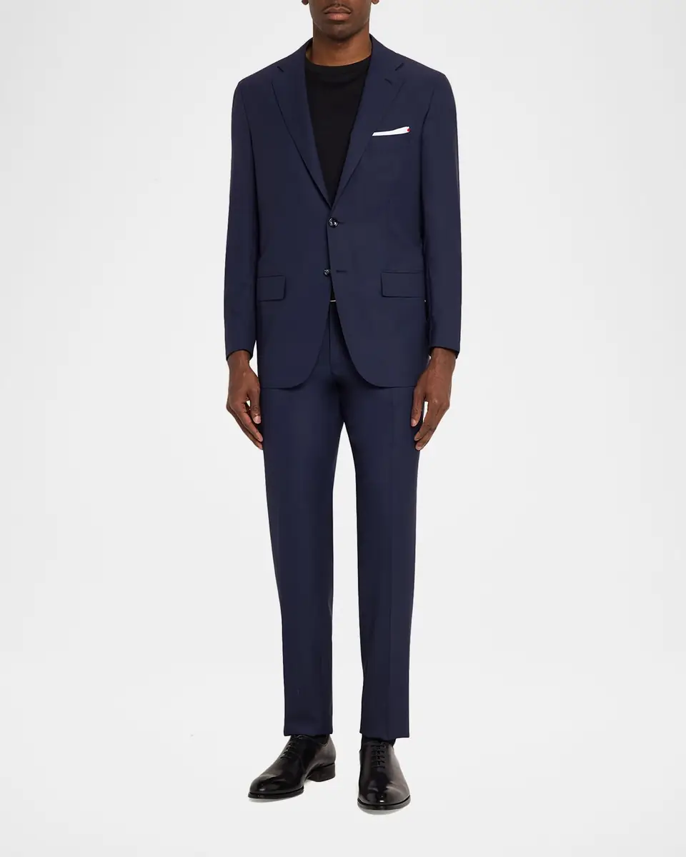 Kiton Men's Mini-Check Wool Modern Fit Two-Piece Suit | Thumbnail 2 Kiton Men's Mini-Check Wool Modern Fit Two-Piece Suit | Thumbnail 2