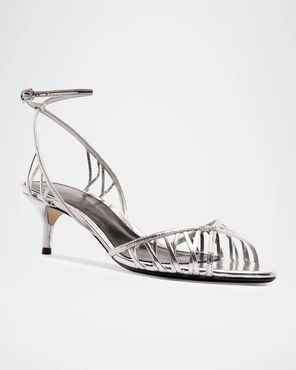 Alexandre Birman 50mm Solene Metallic Leather Sandals | Thumbnail 2