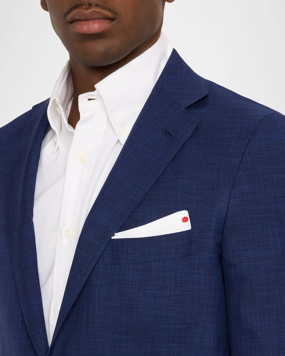Kiton Men's Textured Check Wool and Silk Two-Piece Suit | Thumbnail 6 Kiton Men's Textured Check Wool and Silk Two-Piece Suit | Thumbnail 6