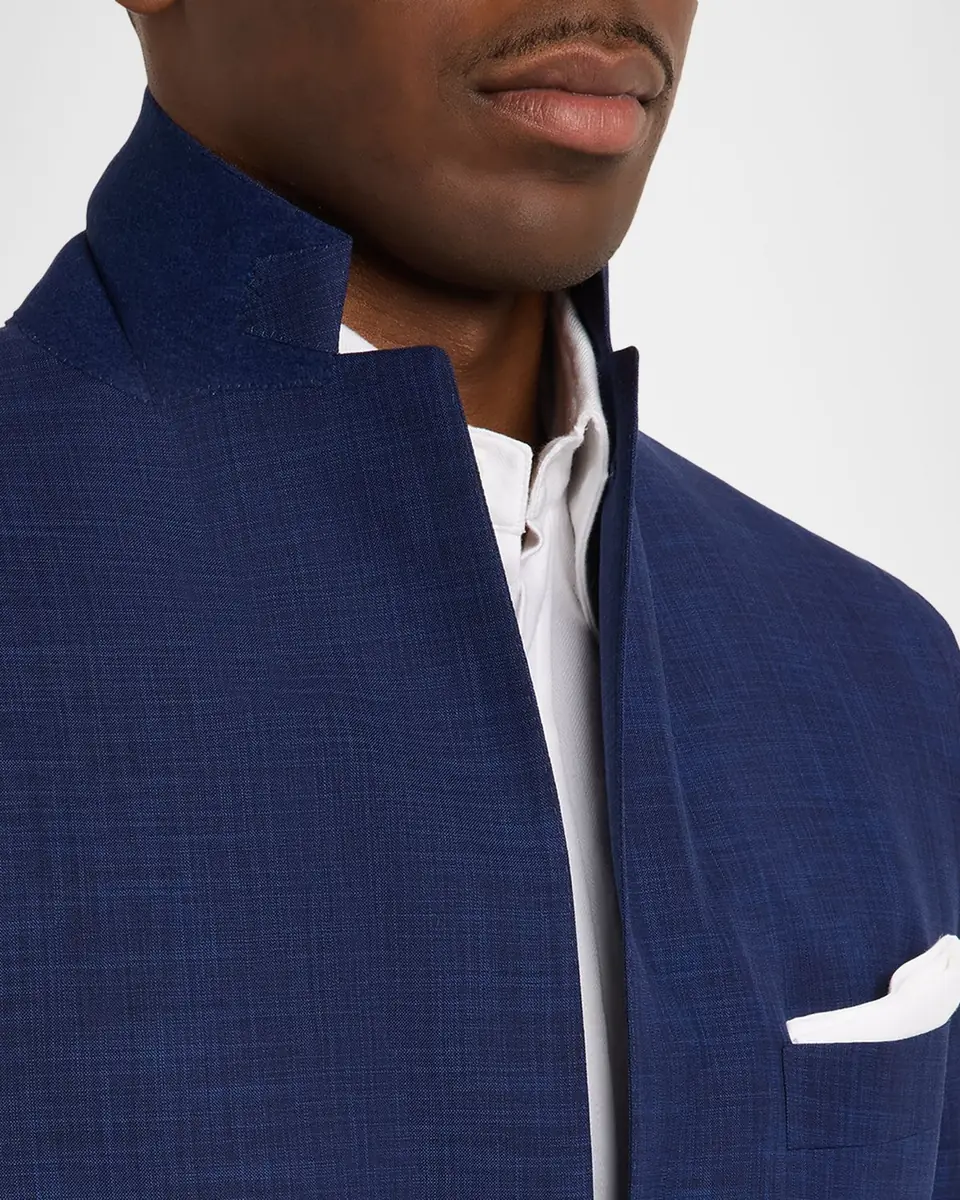 Kiton Men's Textured Check Wool and Silk Two-Piece Suit | Thumbnail 8 Kiton Men's Textured Check Wool and Silk Two-Piece Suit | Thumbnail 8