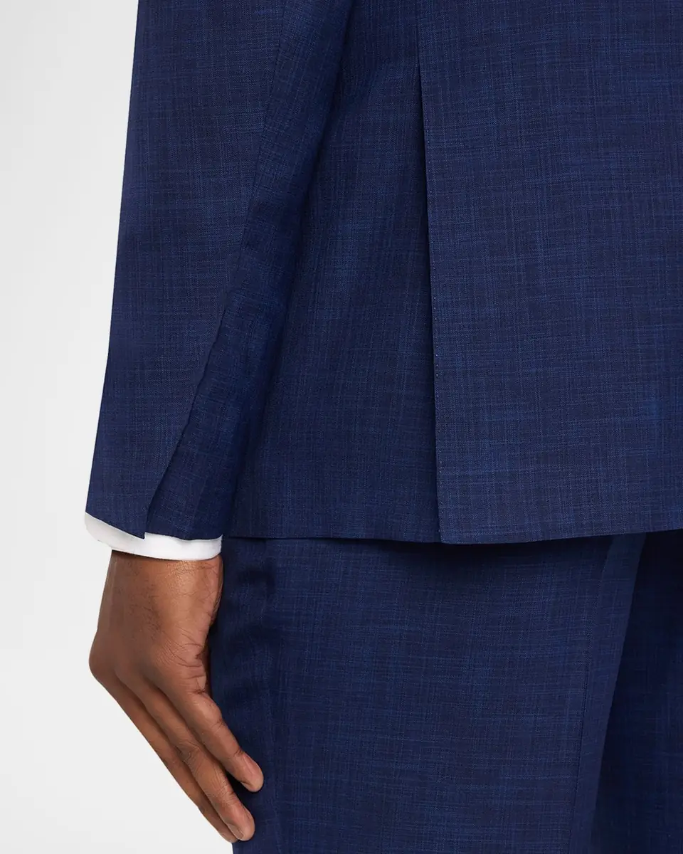 Kiton Men's Textured Check Wool and Silk Two-Piece Suit | Thumbnail 9 Kiton Men's Textured Check Wool and Silk Two-Piece Suit | Thumbnail 9