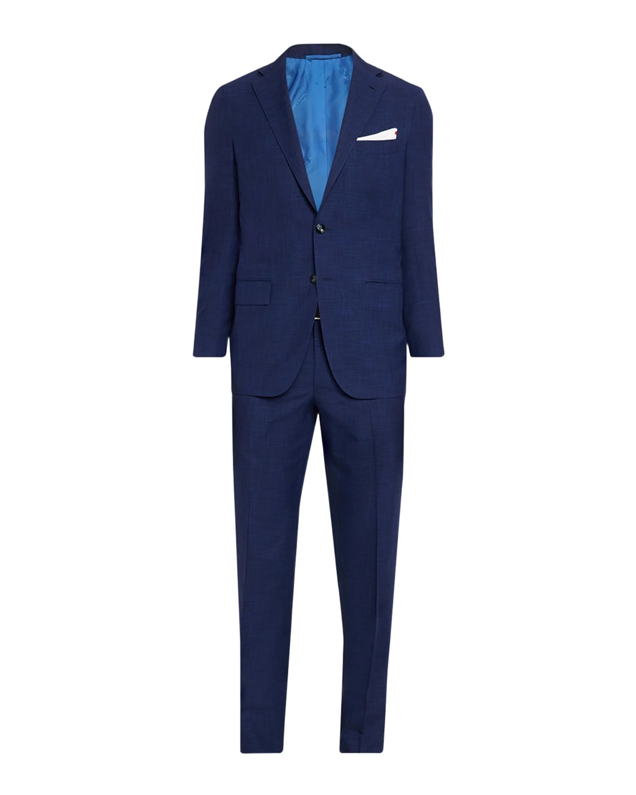 Men's Textured Check Wool and Silk Two-Piece Suit