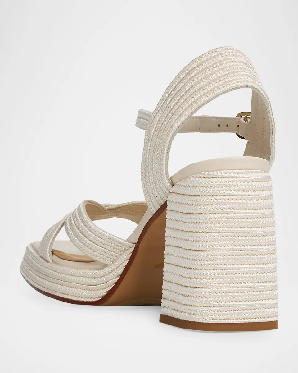 Castañer Valle Metallic Raffia Platform Sandals | Thumbnail 3 Castañer Valle Metallic Raffia Platform Sandals | Thumbnail 3
