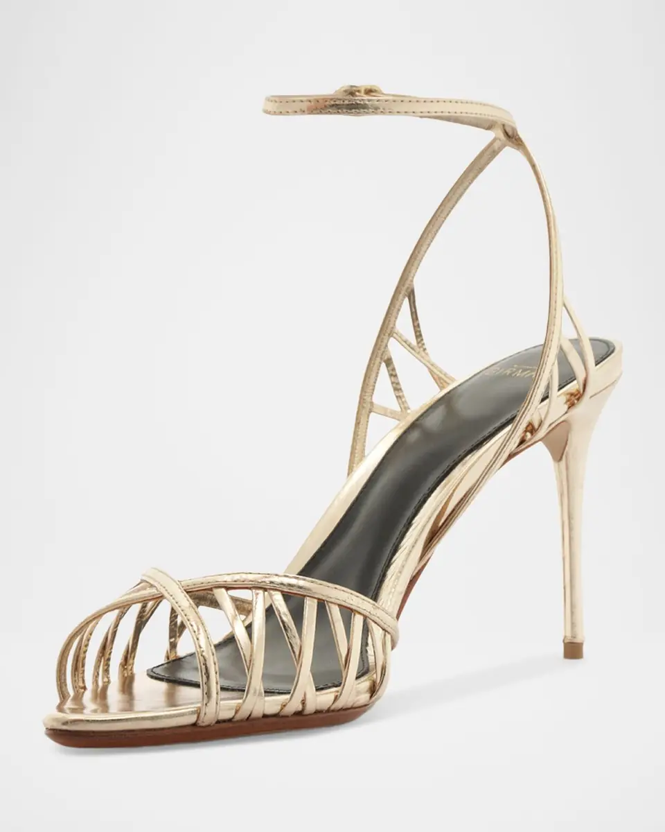 Alexandre Birman 85mm Solene Metallic Leather Sandals | Thumbnail 4