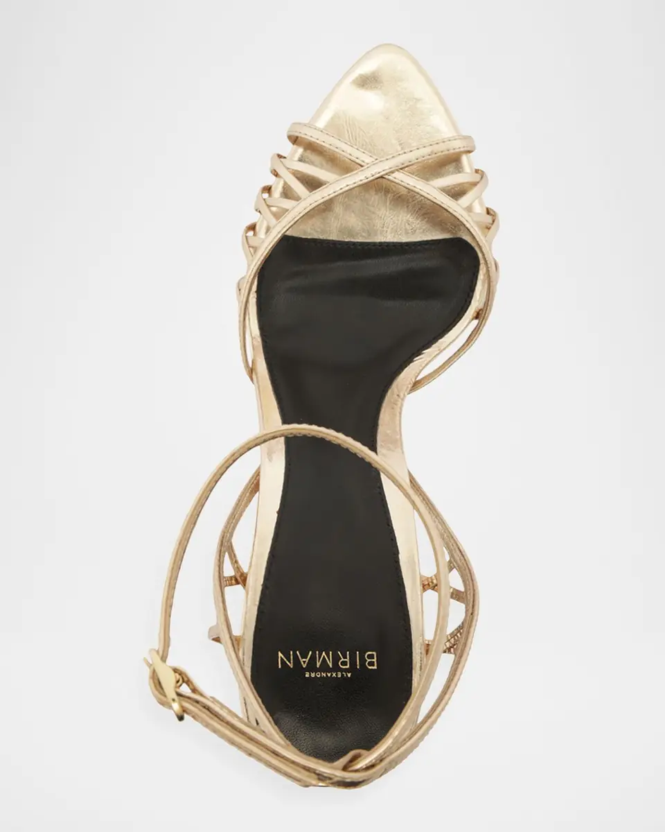 Alexandre Birman 85mm Solene Metallic Leather Sandals | Thumbnail 6