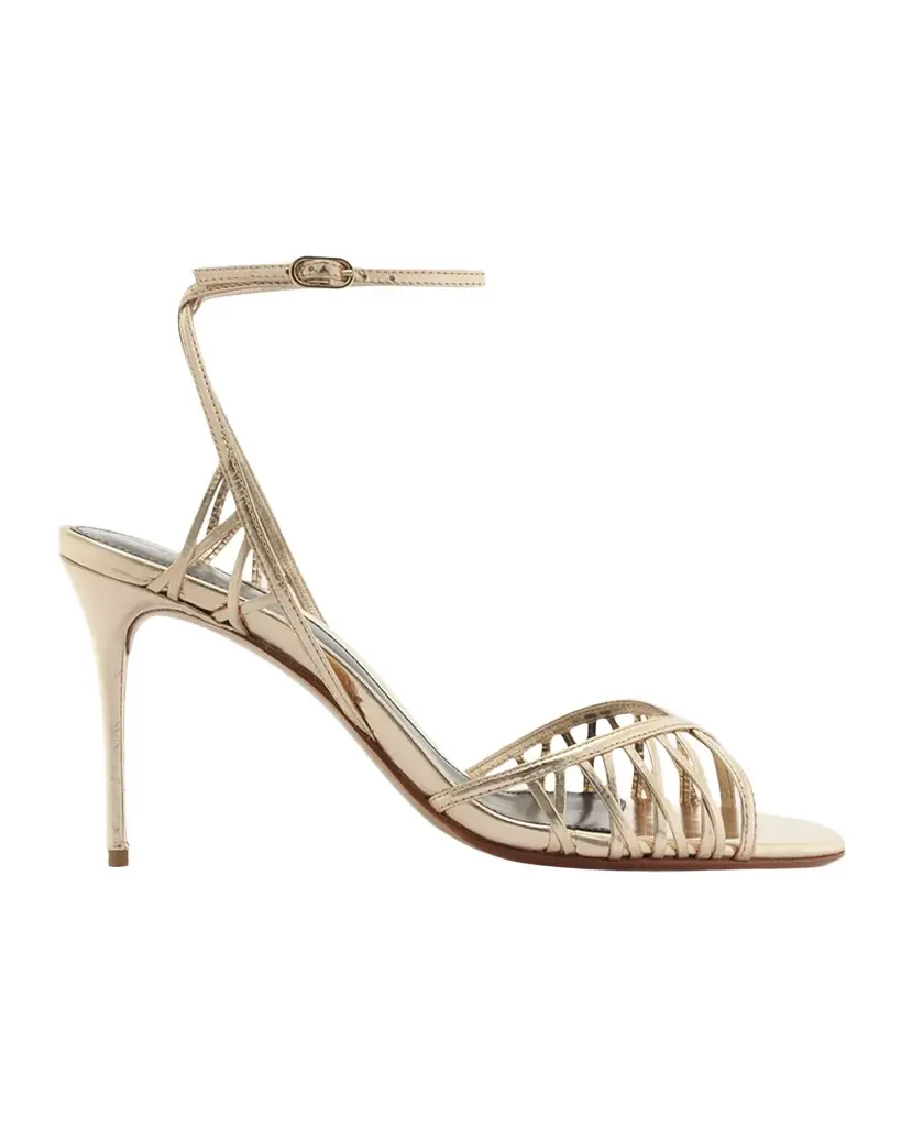 Alexandre Birman 85mm Solene Metallic Leather Sandals | Image 1 Alexandre Birman 85mm Solene Metallic Leather Sandals | Image 1