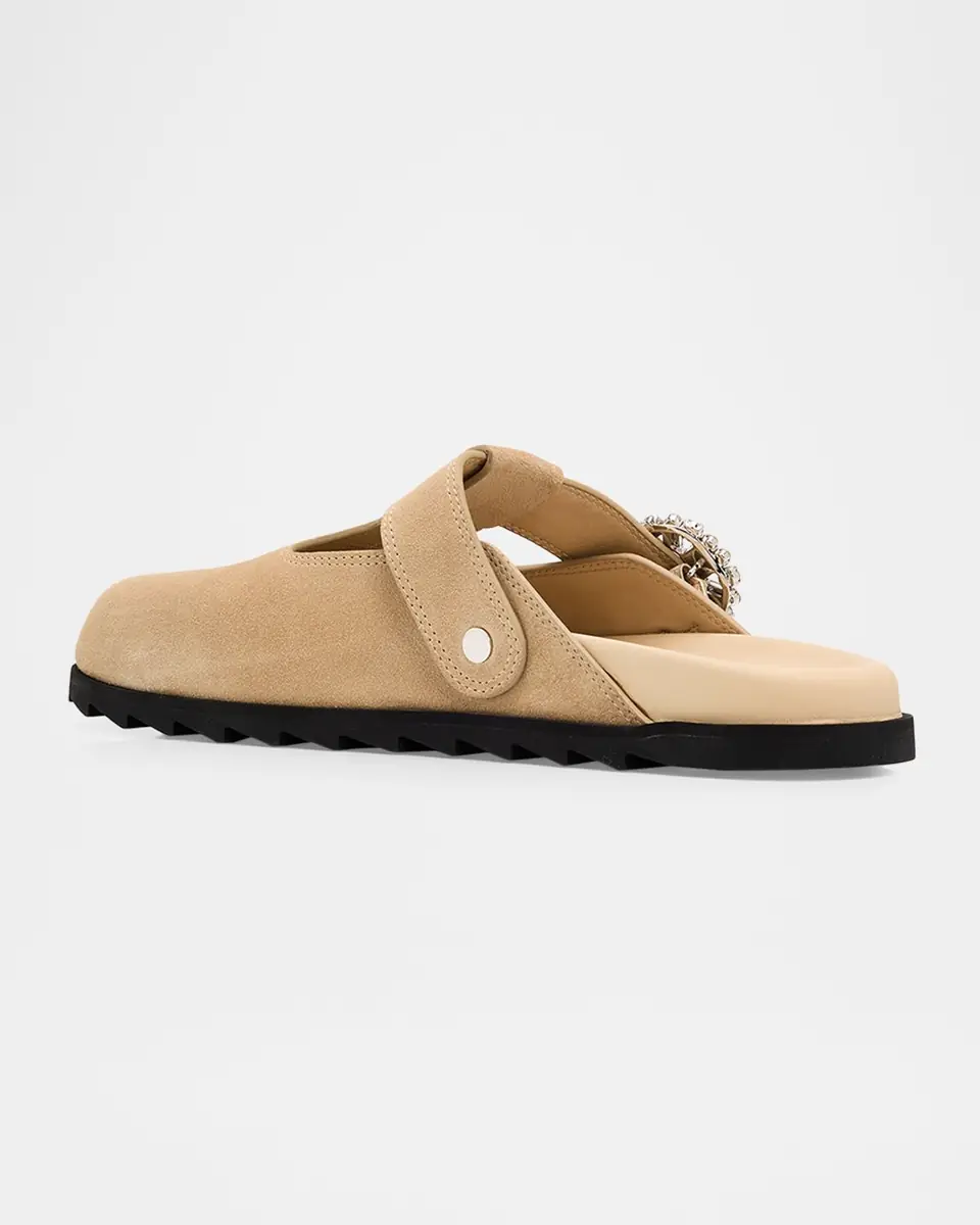 Roger Vivier Slidy Viv Suede T-Strap Mules | Thumbnail 4 Roger Vivier Slidy Viv Suede T-Strap Mules | Thumbnail 4