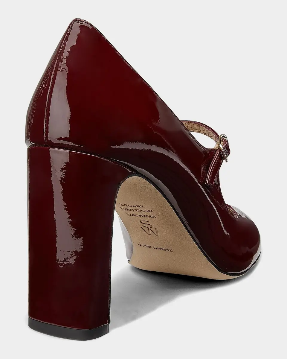 Stuart Weitzman 85mm Babette Patent Leather Mary-Jane Pumps | Thumbnail 2 Stuart Weitzman 85mm Babette Patent Leather Mary-Jane Pumps | Thumbnail 2