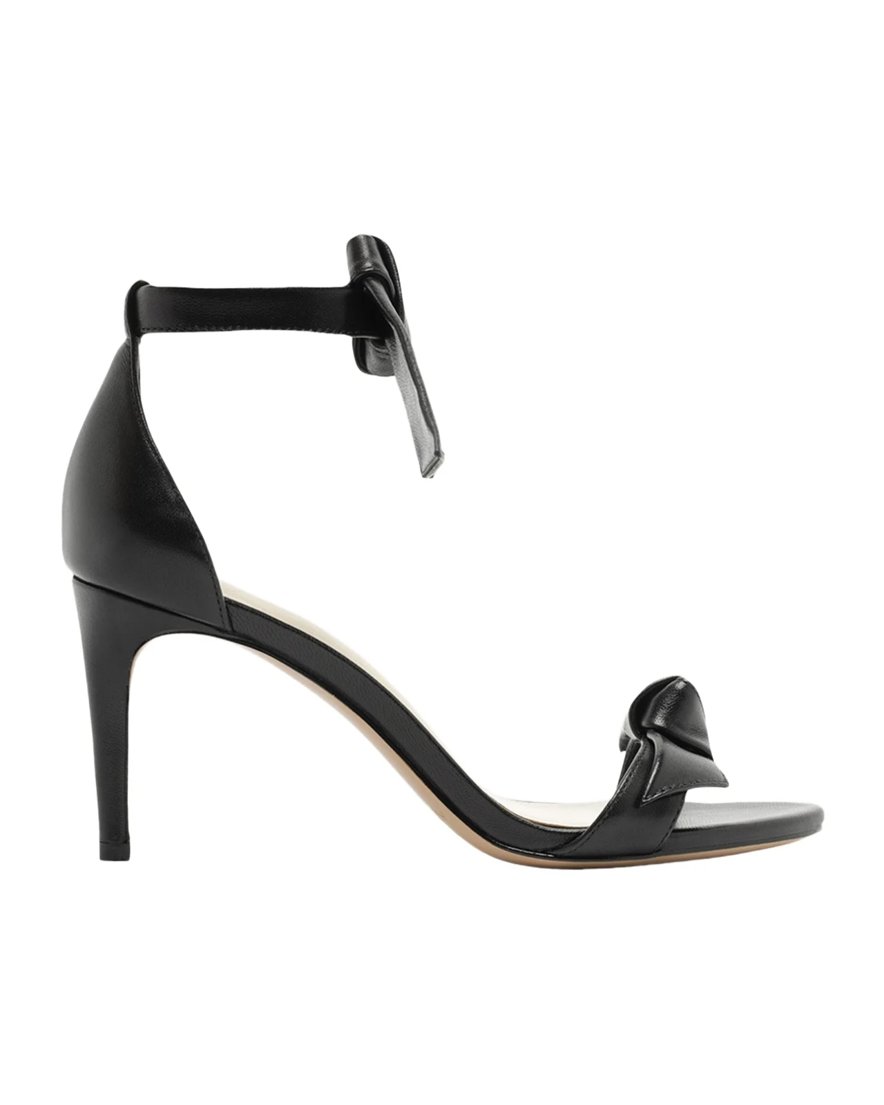 Alexandre Birman 75mm Clarita Leather Bow Ankle-Strap Sandals