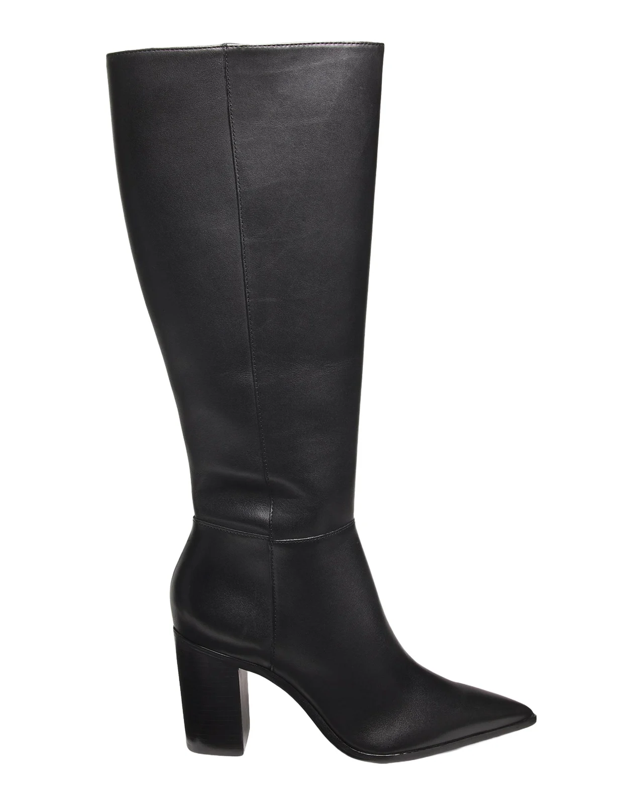 Mikki Up Leather Block-Heel Knee-High Boots