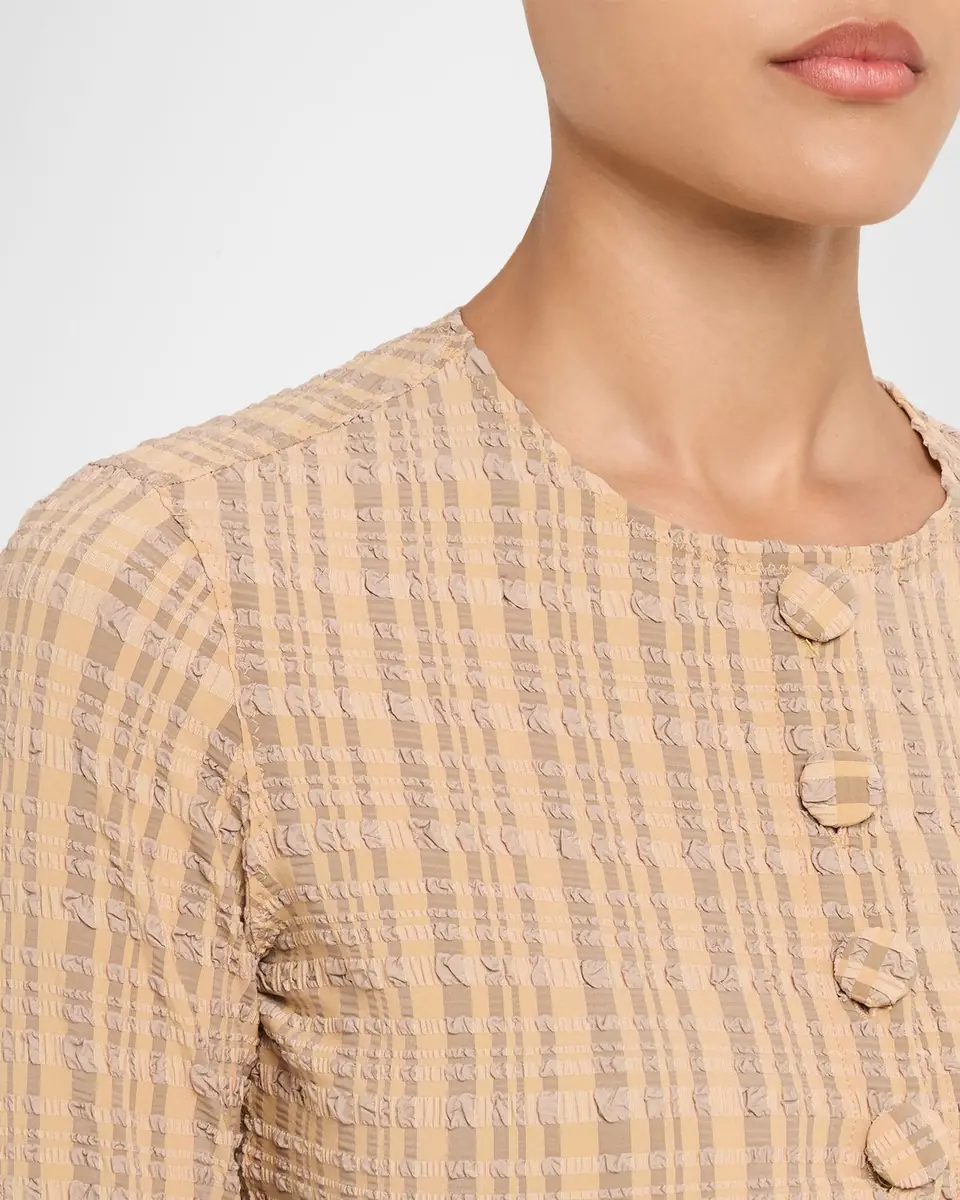 Lisa Marie Fernandez Seersucker Cropped Cardigan | Thumbnail 4