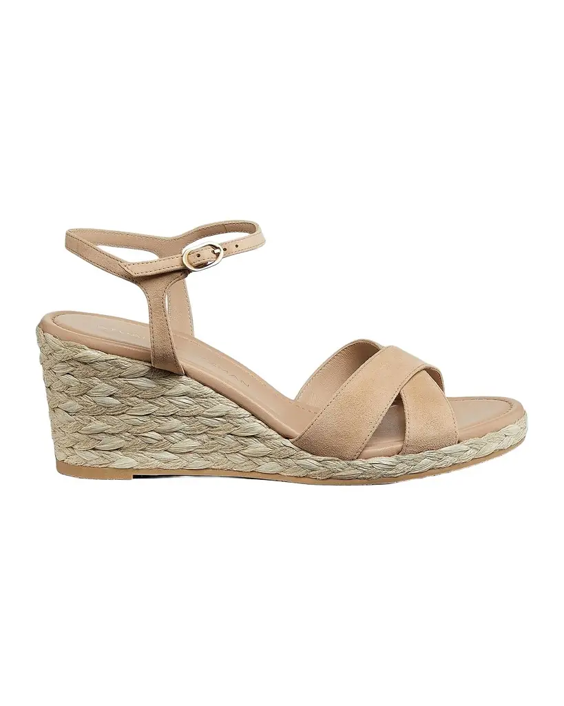Stuart Weitzman 65mm Dayna Suede Espadrille Wedge Sandals