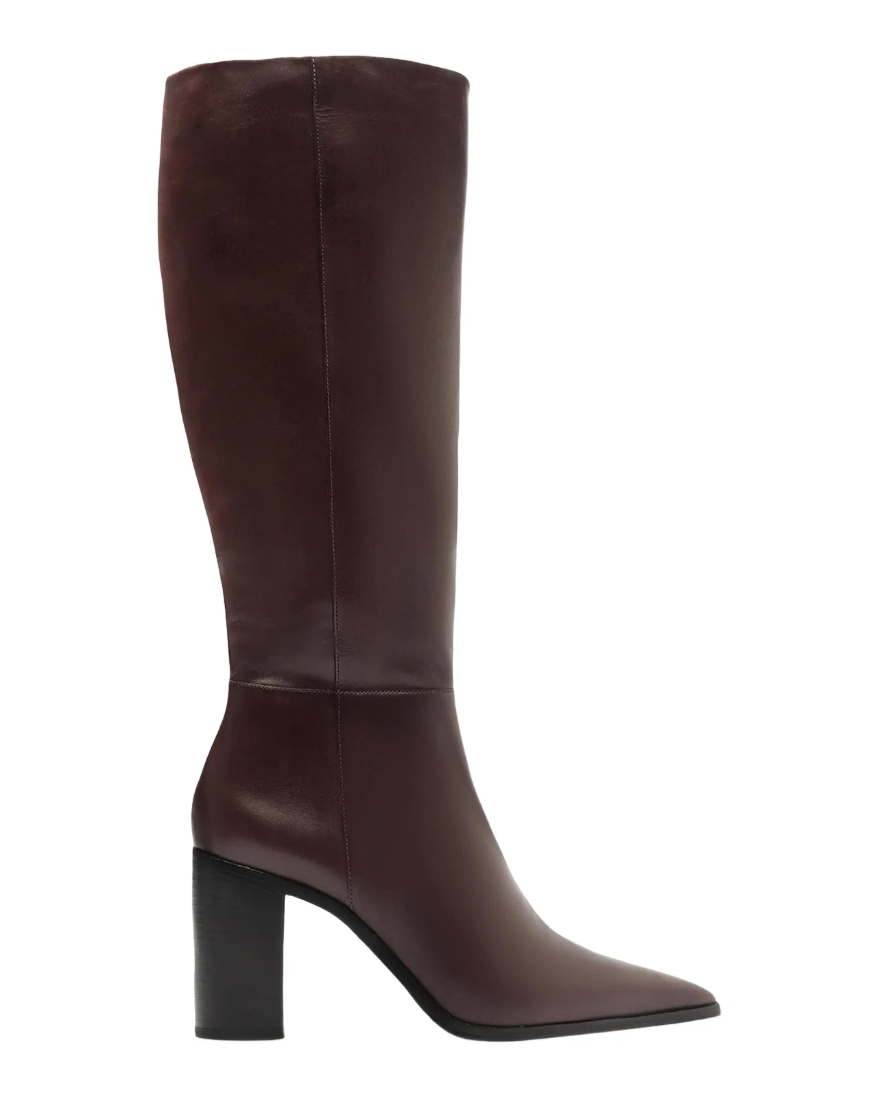 Mikki Up Leather Block-Heel Knee-High Boots