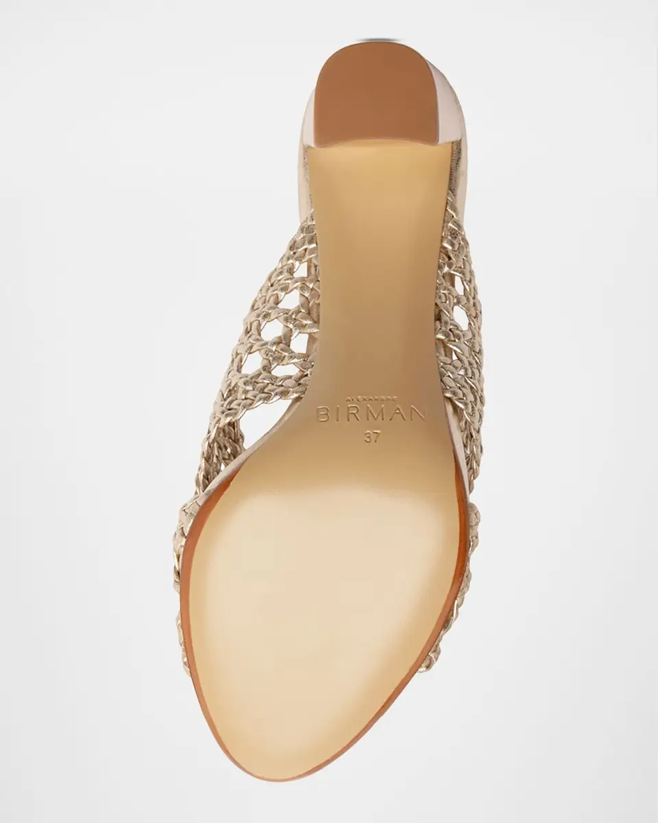 Alexandre Birman 75mm Belinda Woven Metallic Leather Mules | Thumbnail 6 Alexandre Birman 75mm Belinda Woven Metallic Leather Mules | Thumbnail 6