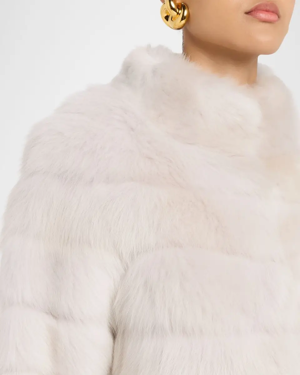 Gorski Lamb Shearling 3/4-Sleeve Crop Coat | Thumbnail 5