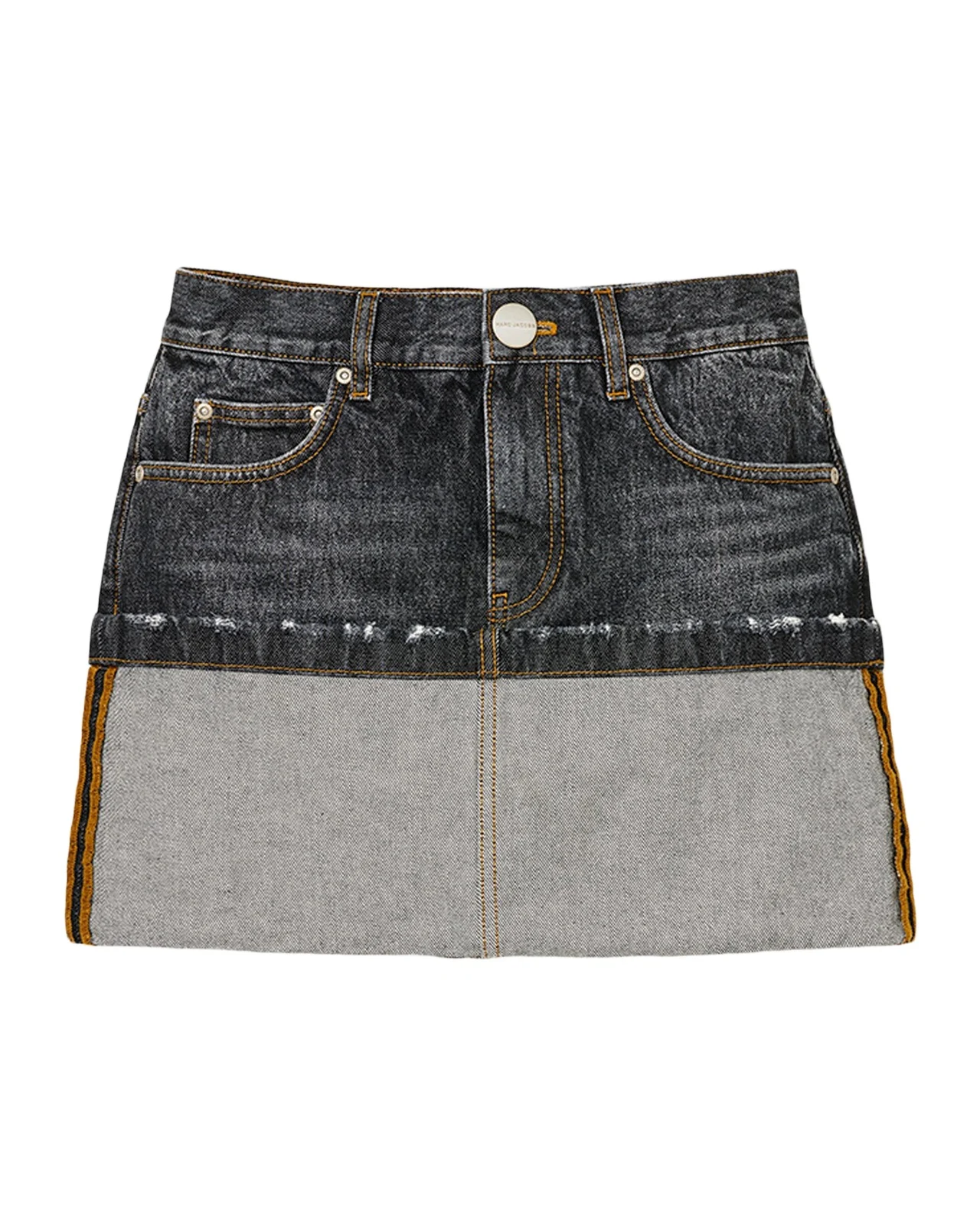 Cuffed Denim Mini Skirt