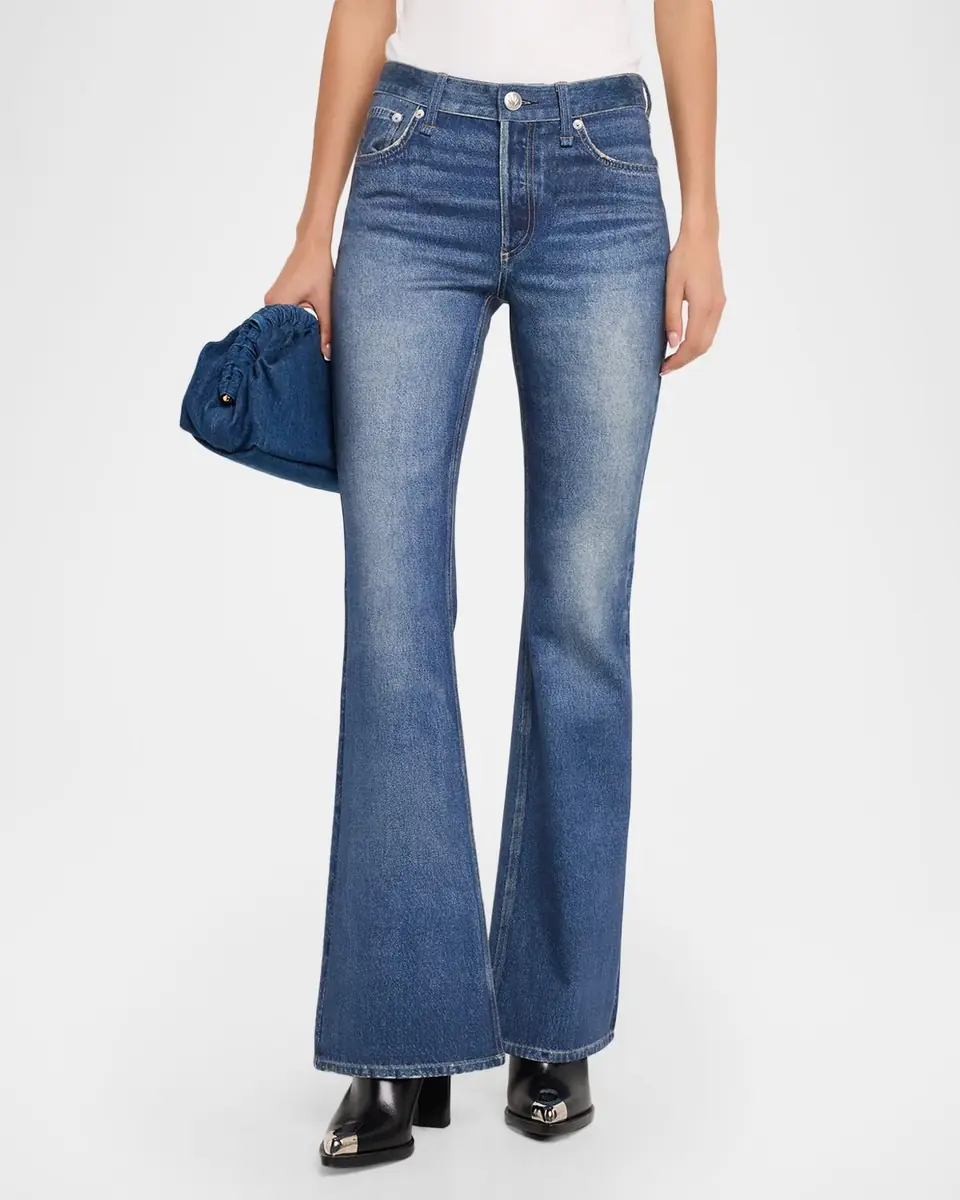 rag & bone rb Miramar Dahlia Ponte Flare Jeans | Thumbnail 4