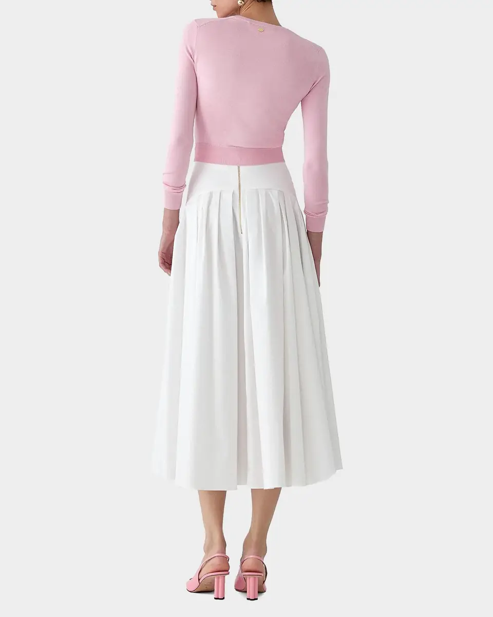 Carolina Herrera Drop-Waist Pleated Midi Skirt | Thumbnail 3