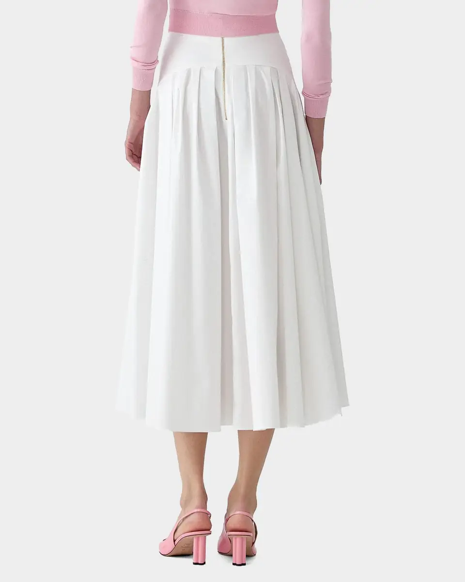 Carolina Herrera Drop-Waist Pleated Midi Skirt | Thumbnail 5