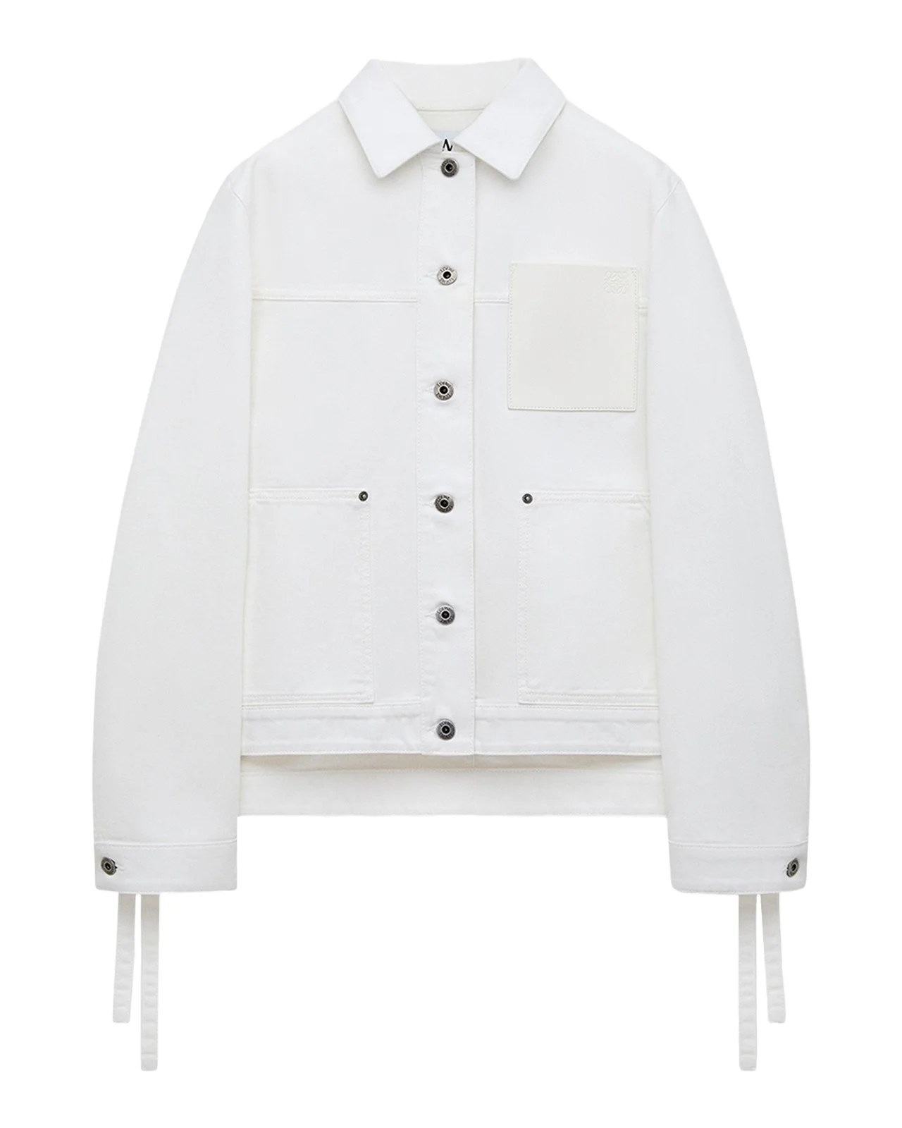 x Paula's Ibiza Leather-Pocket Denim Workwear Jacket x Paula's Ibiza Leather-Pocket Denim Workwear Jacket