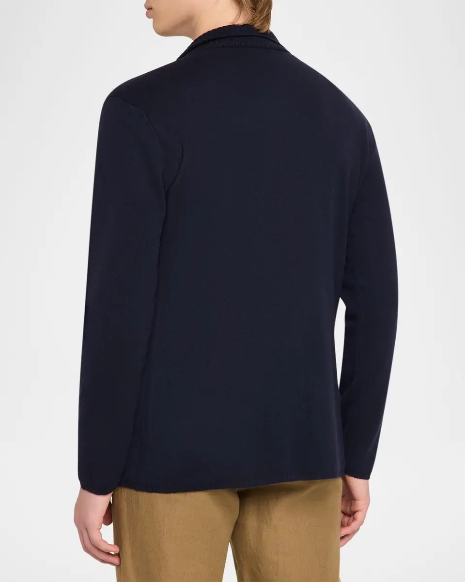 Maurizio Baldassari Men's Cashmere Knit Patch-Pocket Blazer | Thumbnail 3 Maurizio Baldassari Men's Cashmere Knit Patch-Pocket Blazer | Thumbnail 3