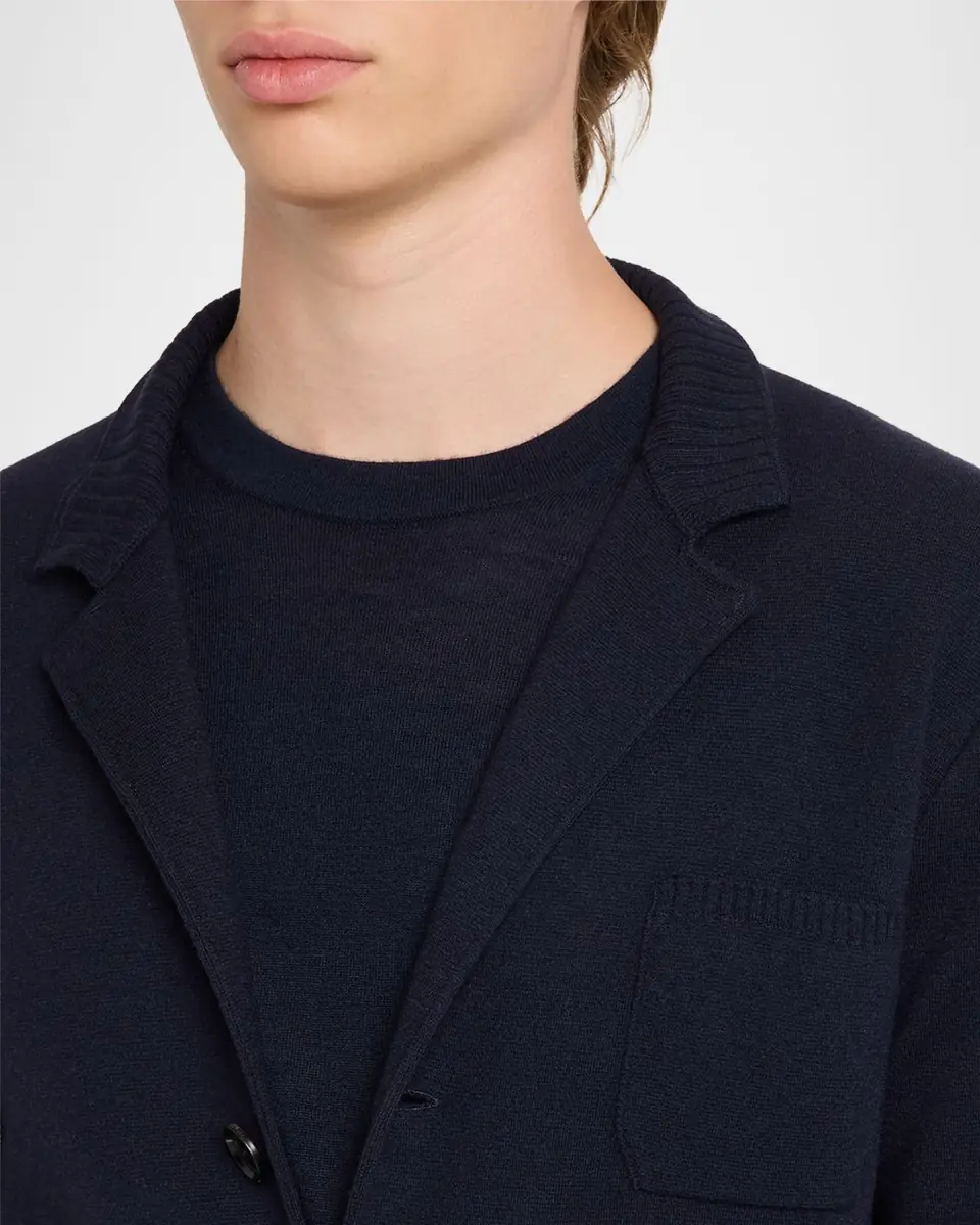 Maurizio Baldassari Men's Cashmere Knit Patch-Pocket Blazer | Thumbnail 5 Maurizio Baldassari Men's Cashmere Knit Patch-Pocket Blazer | Thumbnail 5
