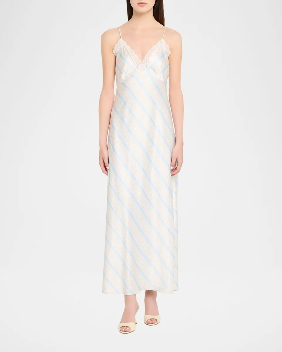 LoveShackFancy Manuela Floral Satin Slip Dress | Thumbnail 2