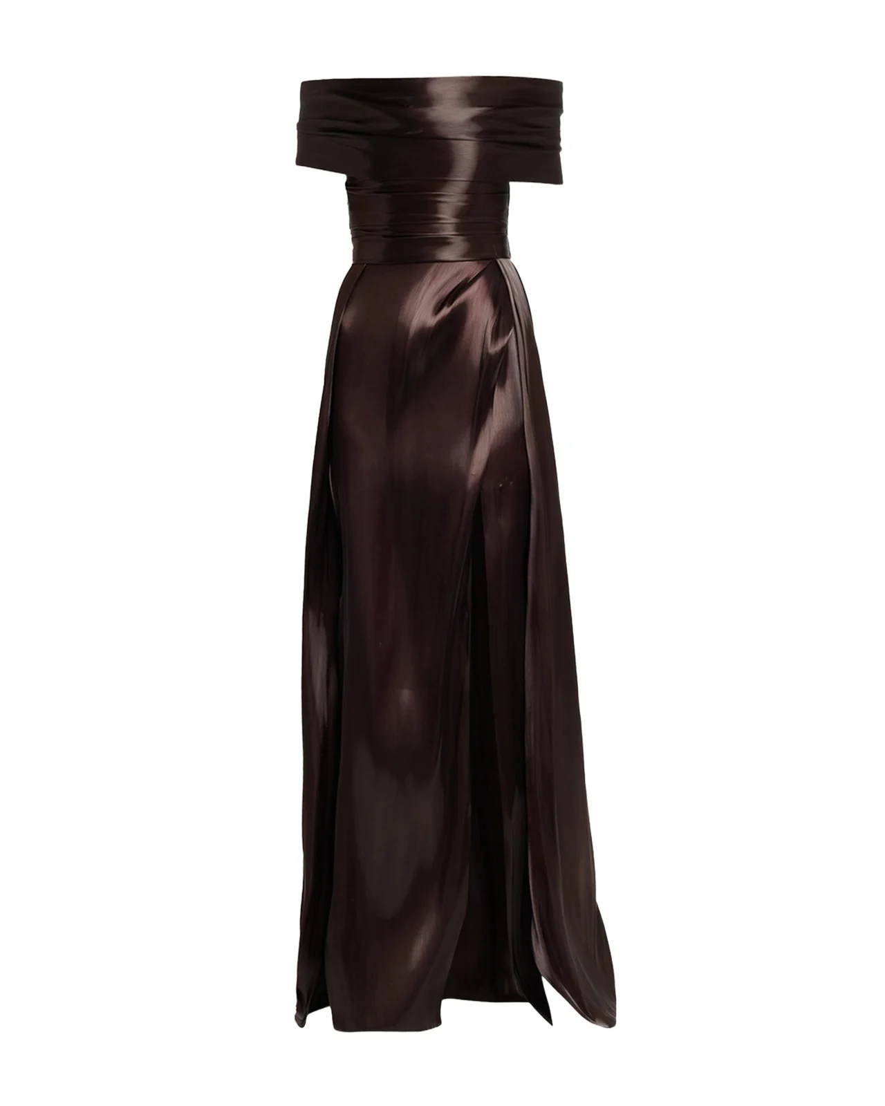 Liquid Organza Off-The-Shoulder Slit Gown Liquid Organza Off-The-Shoulder Slit Gown