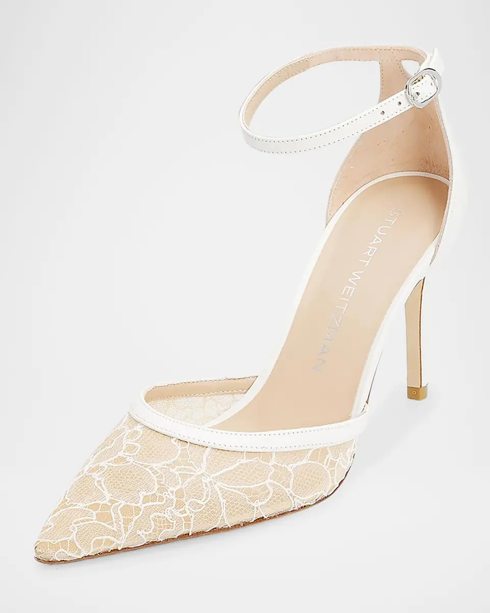 Stuart Weitzman 85mm Stuart Power Lace Pumps | Thumbnail 6