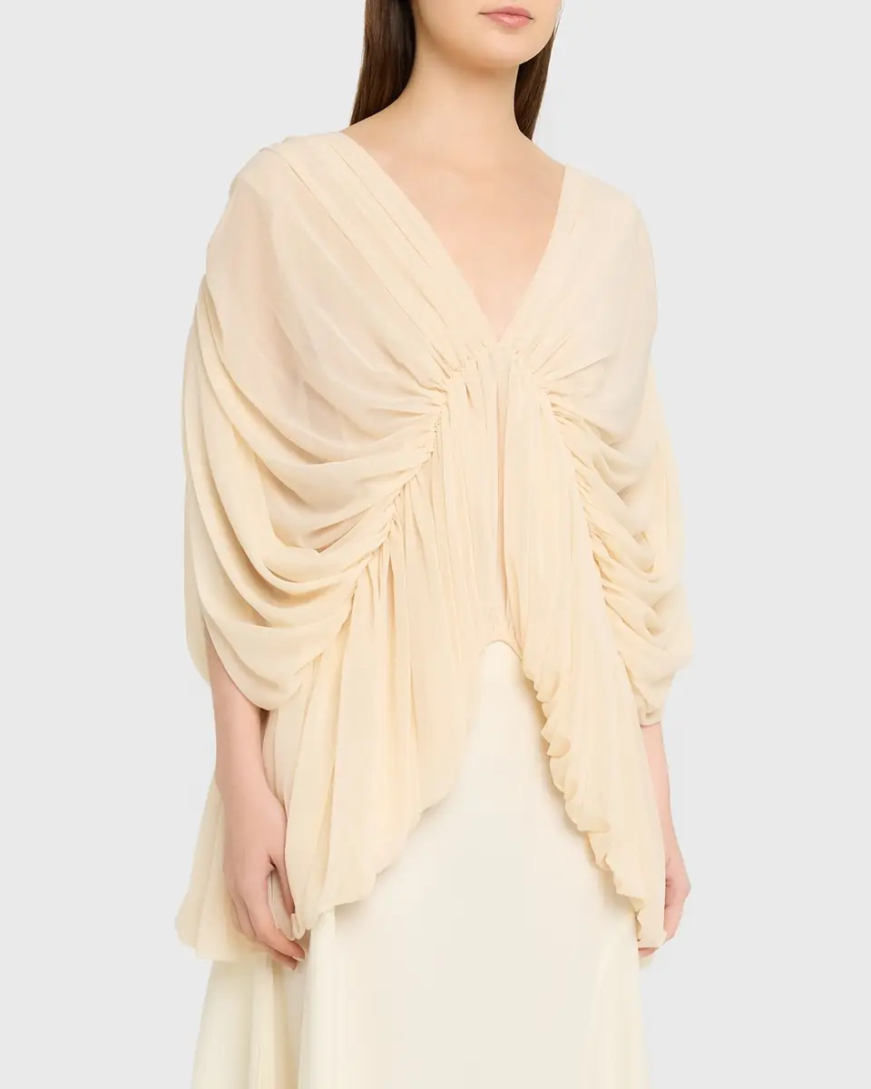 Ronny Kobo Lenore Draped Deep V-Neck Top | Thumbnail 4