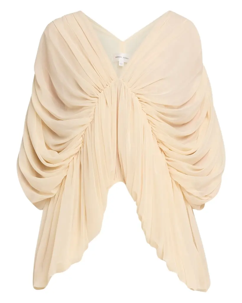 Ronny Kobo Lenore Draped Deep V-Neck Top | Image 1 Ronny Kobo Lenore Draped Deep V-Neck Top | Image 1