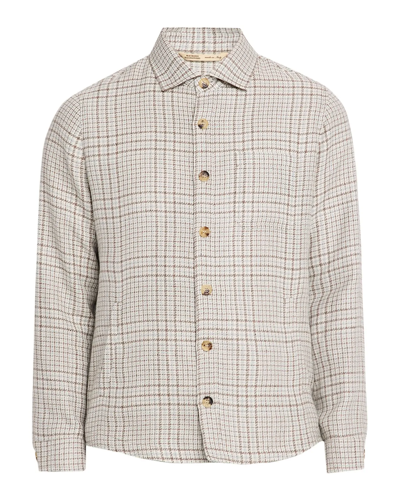 Men's Linen, Silk and Wool Overshirt with Pockets