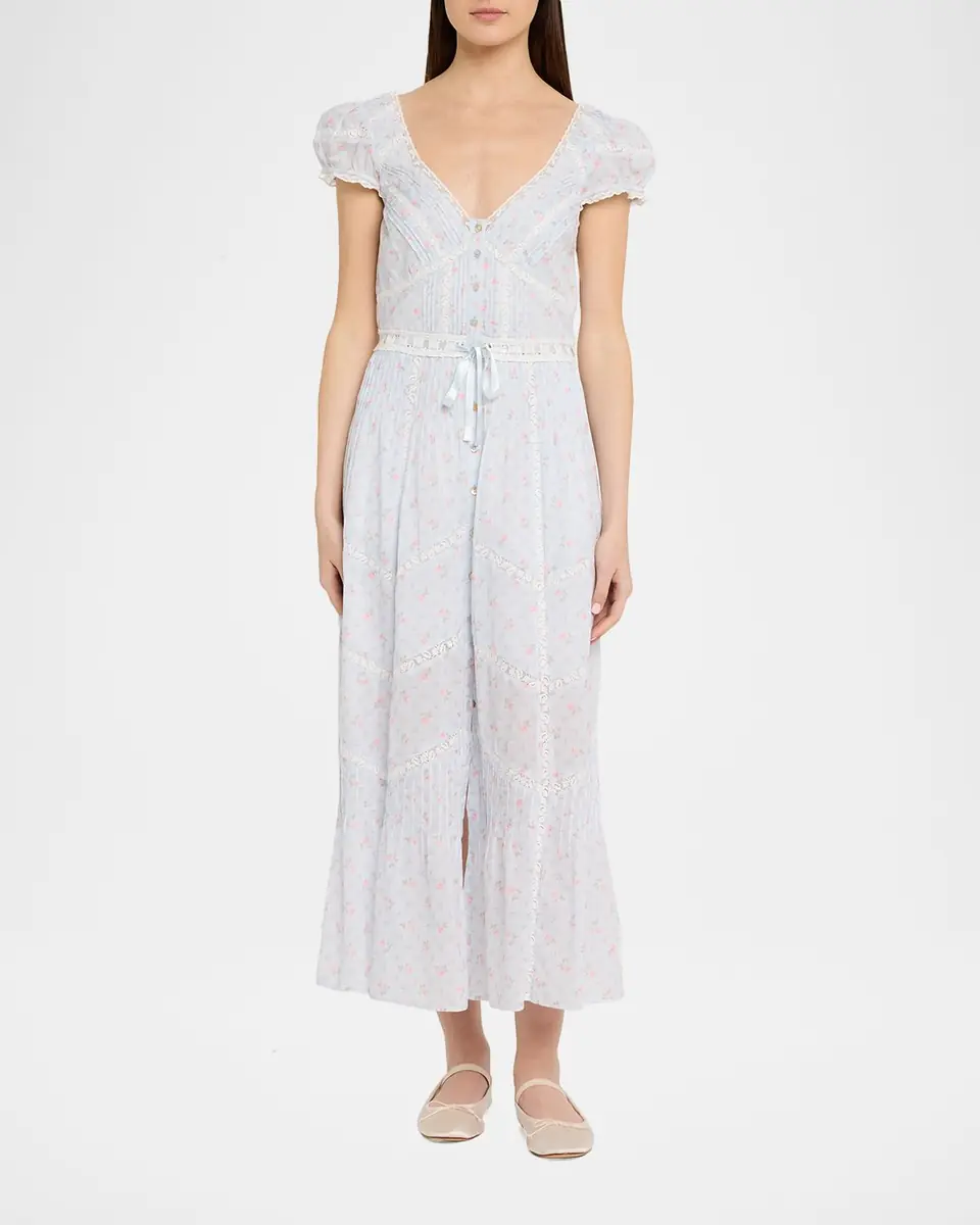 LoveShackFancy Aurela Floral Cotton Maxi Dress | Thumbnail 2 LoveShackFancy Aurela Floral Cotton Maxi Dress | Thumbnail 2