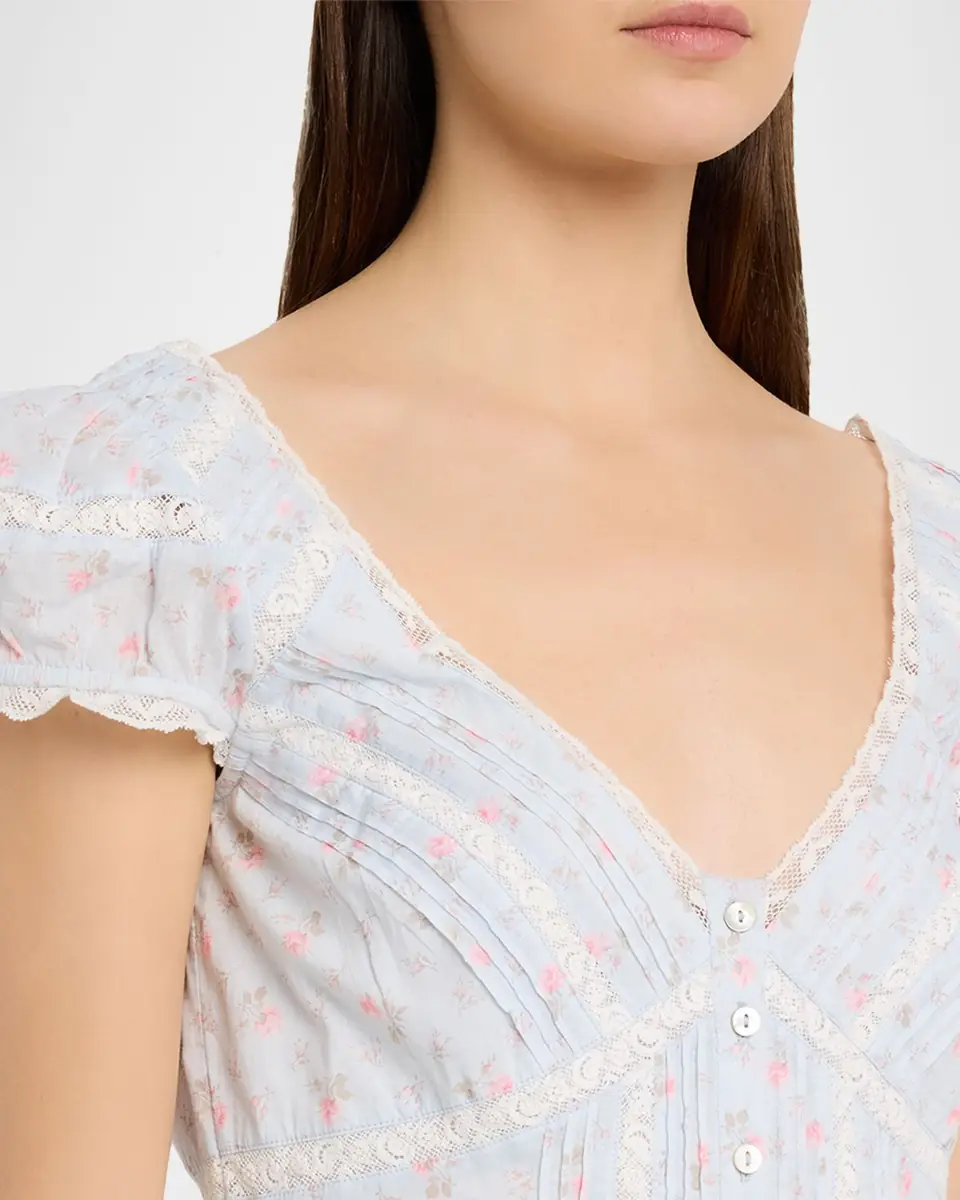 LoveShackFancy Aurela Floral Cotton Maxi Dress | Thumbnail 5 LoveShackFancy Aurela Floral Cotton Maxi Dress | Thumbnail 5