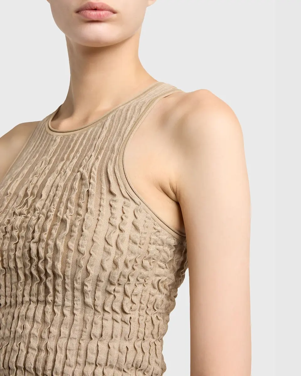 Giorgio Armani Ruffle Knit Tank Top | Thumbnail 5
