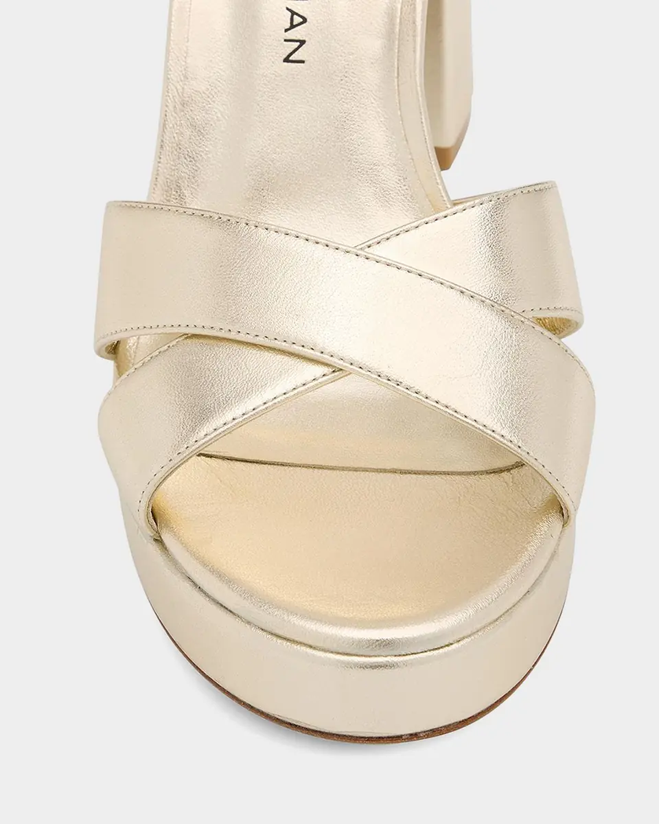 Stuart Weitzman Dayna Metallic Crisscross Platform Sandals | Thumbnail 4