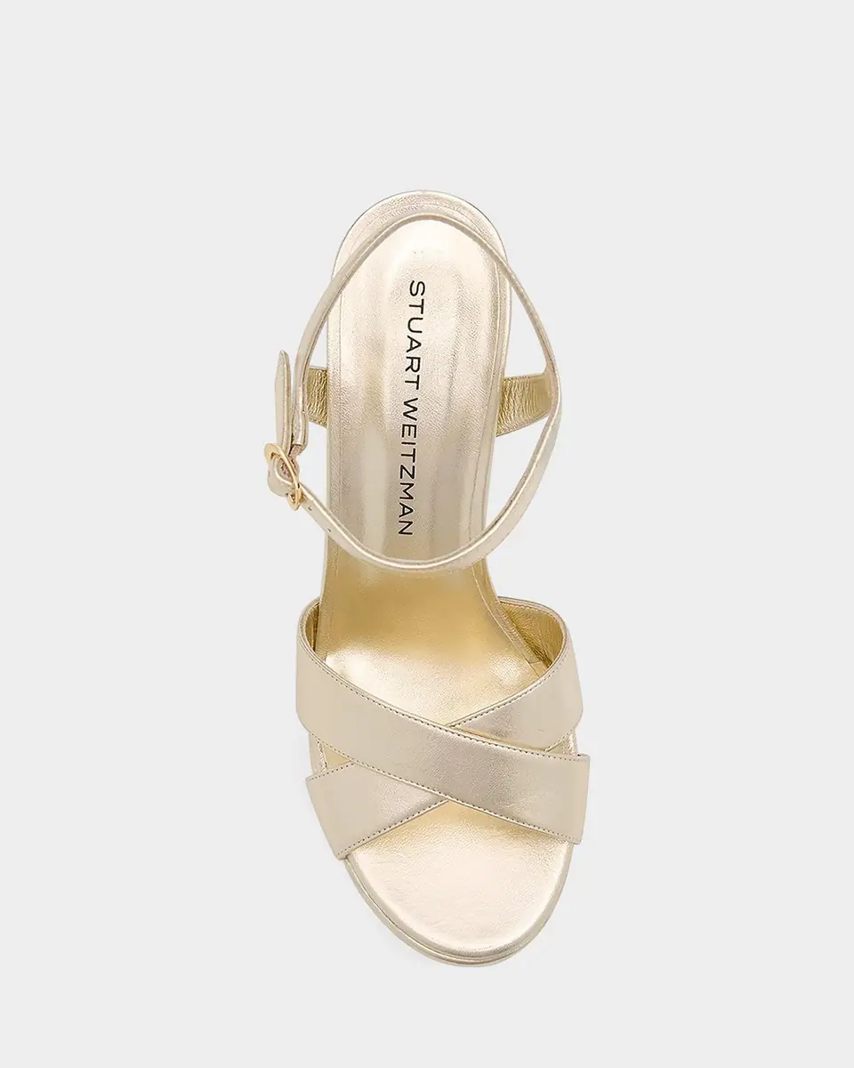 Stuart Weitzman Dayna Metallic Crisscross Platform Sandals | Thumbnail 5