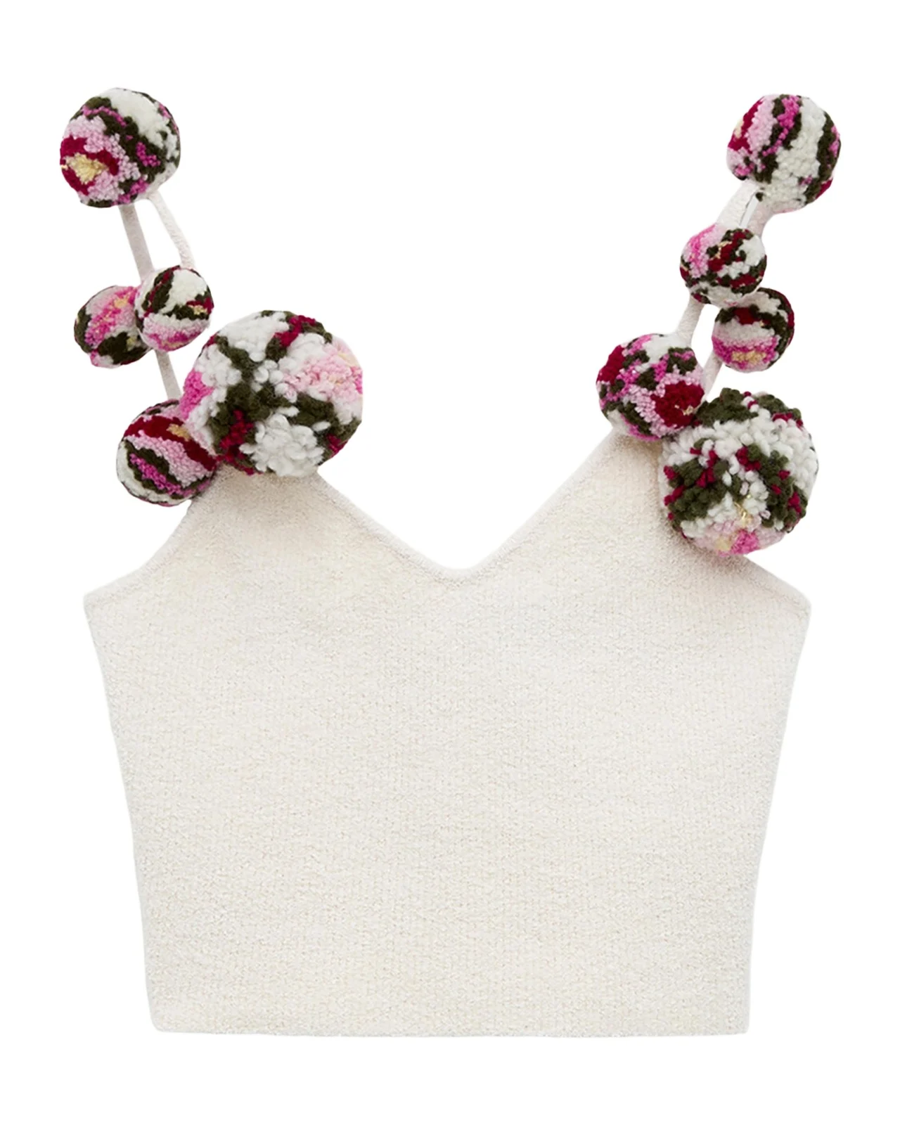 x Paula's Ibiza Pom-Pom Knit Crop Top x Paula's Ibiza Pom-Pom Knit Crop Top