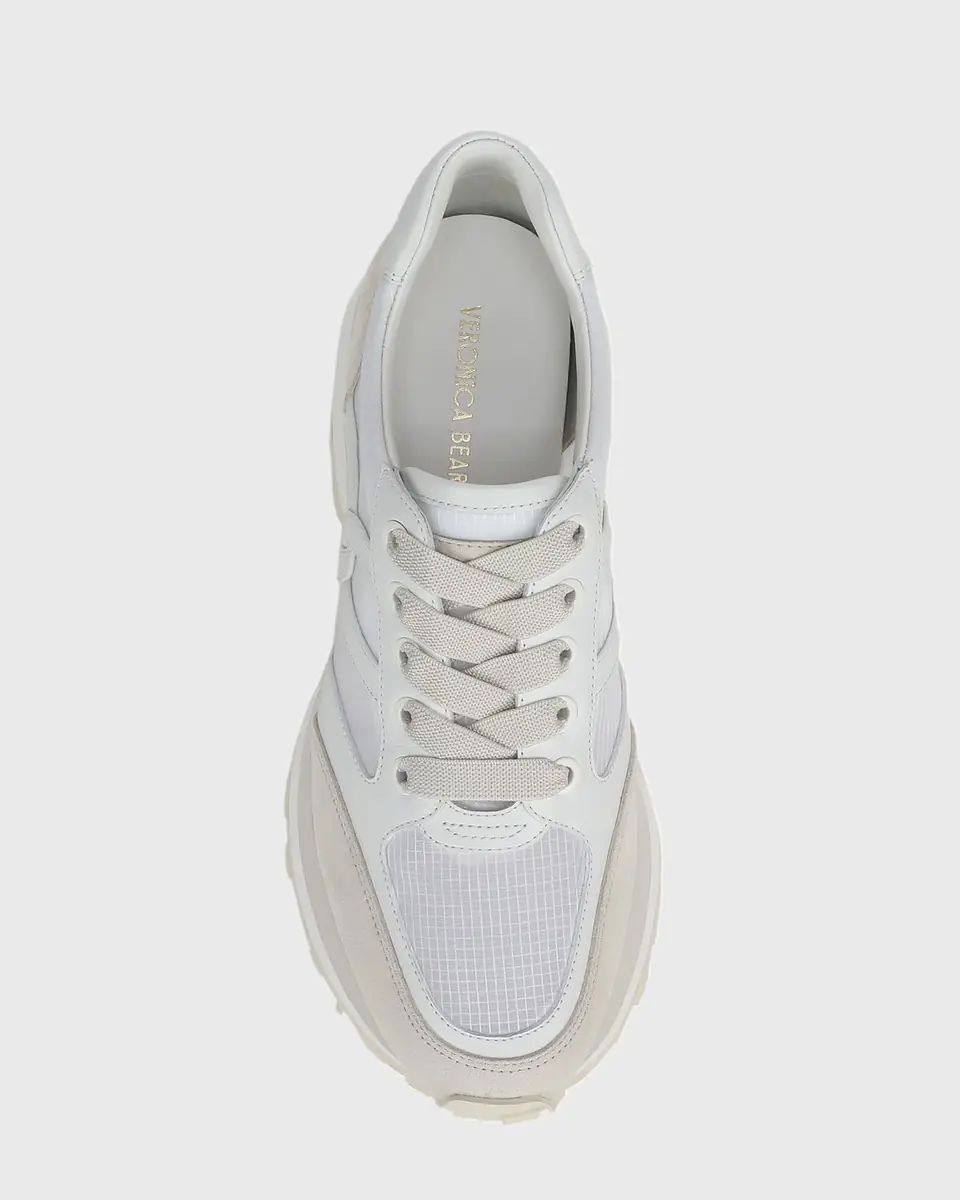 Veronica Beard Valentina Ripstop Mixed Leather Retro Sneakers | Thumbnail 3 Veronica Beard Valentina Ripstop Mixed Leather Retro Sneakers | Thumbnail 3