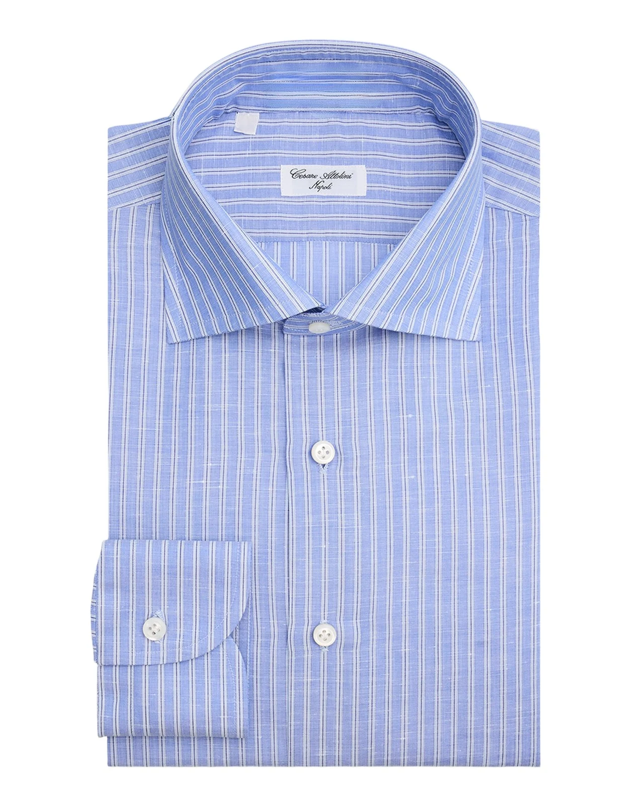 Men's Cotton and Linen Multi-Stripe Dress Shirt Men's Cotton and Linen Multi-Stripe Dress Shirt