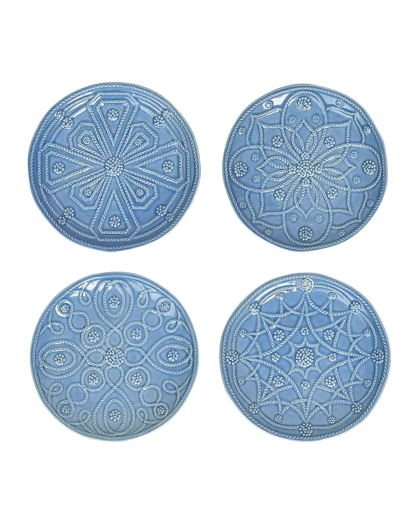 Juliska Jardins du Monde Assorted Side/Cocktail Plates, Set of 4
