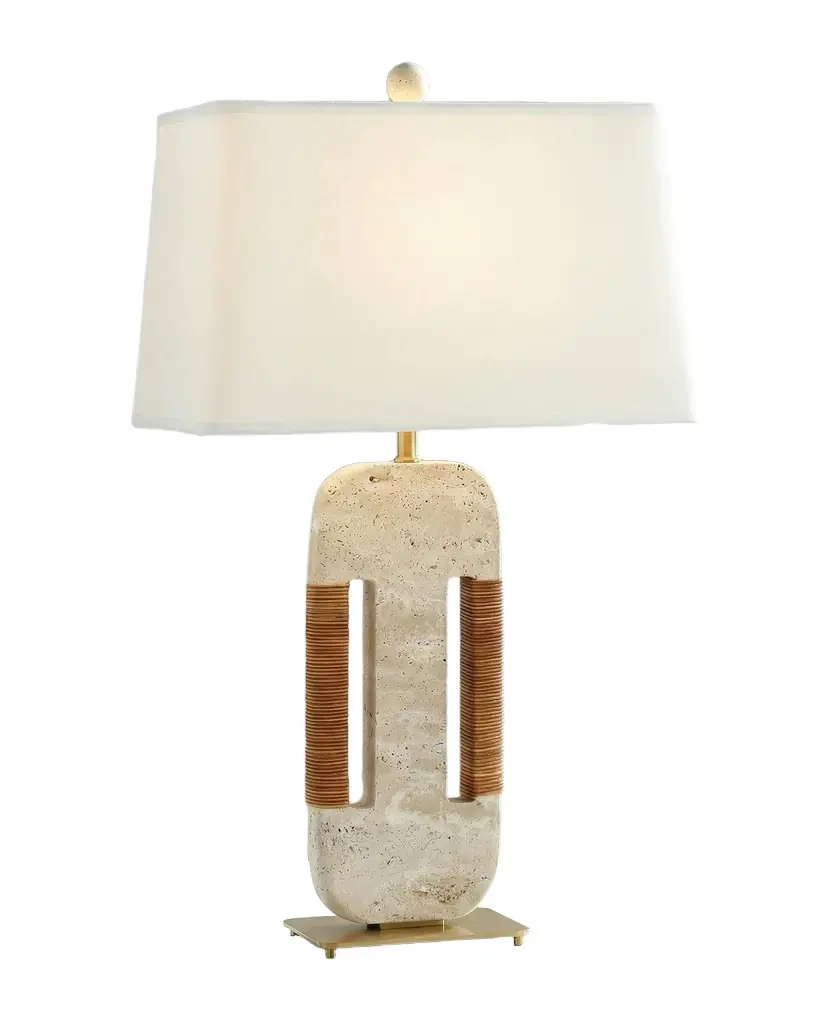 John-Richard Collection Tibur 31" Travertine Table Lamp | Image 1 John-Richard Collection Tibur 31" Travertine Table Lamp | Image 1