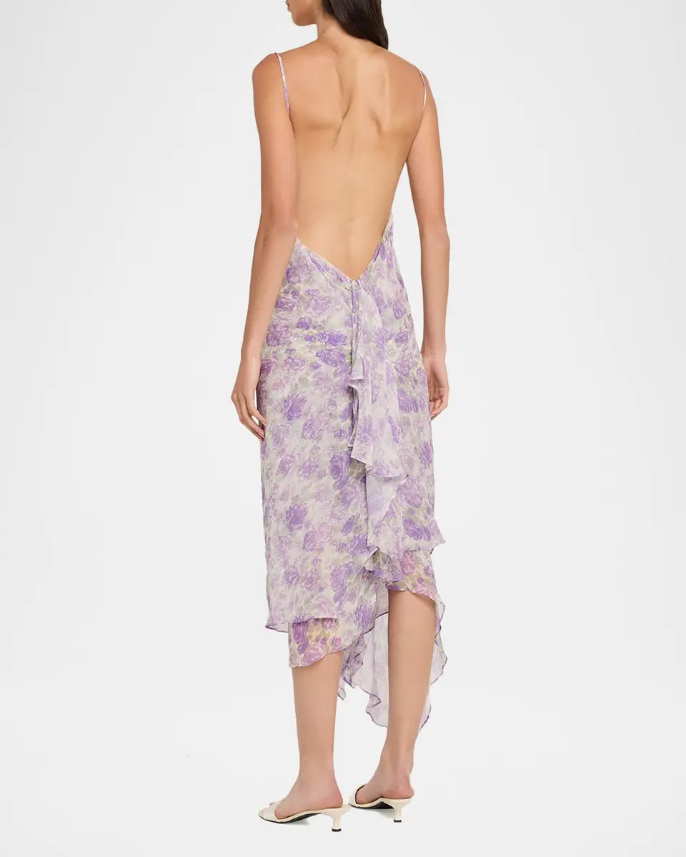 Ronny Kobo Kaa Backless Floral-Print Midi Dress | Thumbnail 3 Ronny Kobo Kaa Backless Floral-Print Midi Dress | Thumbnail 3