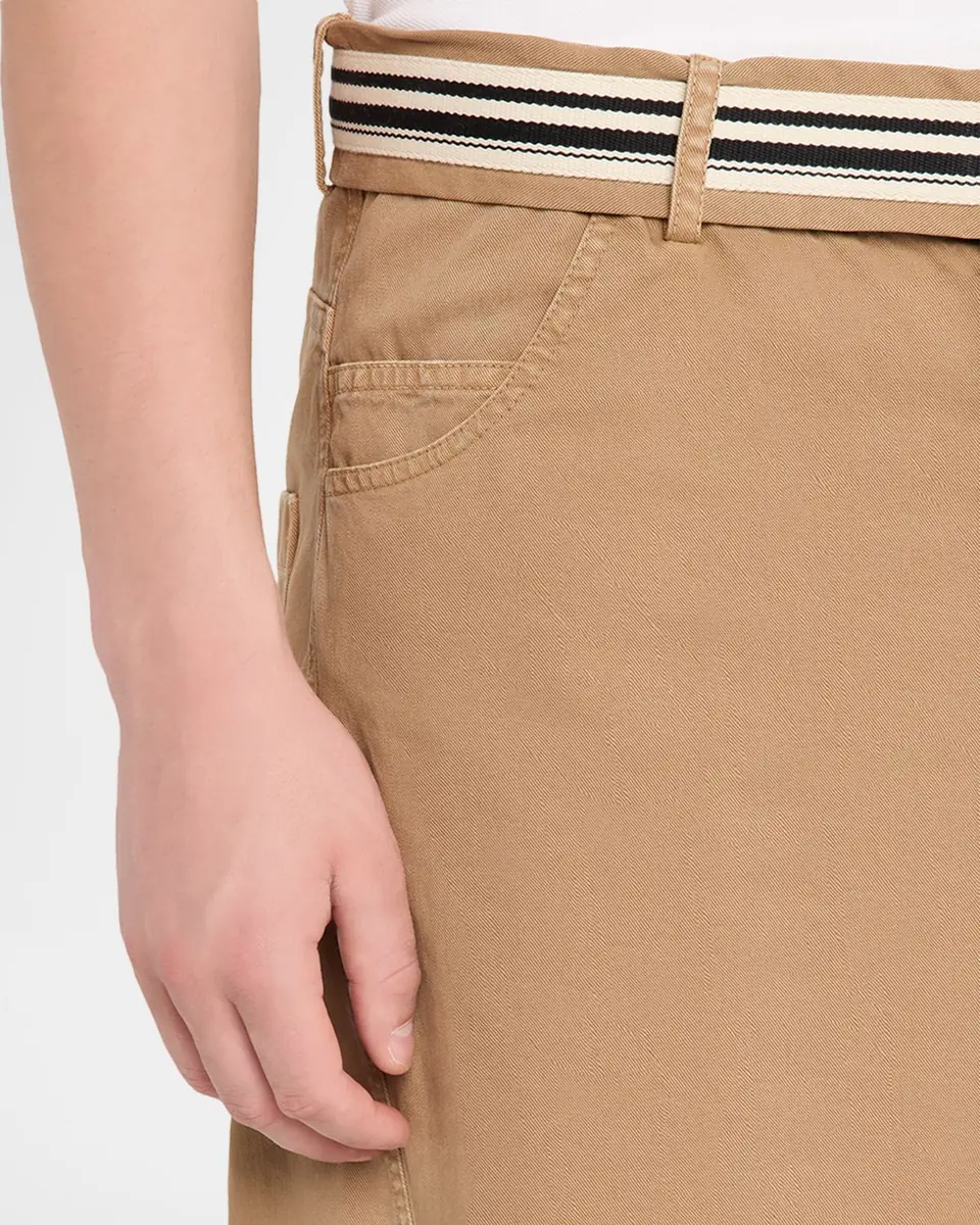MORDECAI Men's Cotton Belted Barrel-Leg Pants | Thumbnail 5 MORDECAI Men's Cotton Belted Barrel-Leg Pants | Thumbnail 5