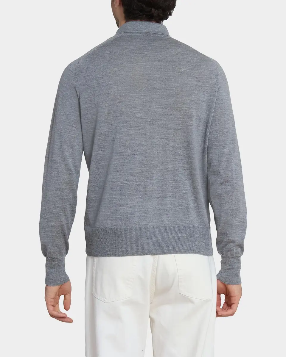 AMI PARIS Men's Embroidered-Logo Wool Knit Cardigan | Thumbnail 3