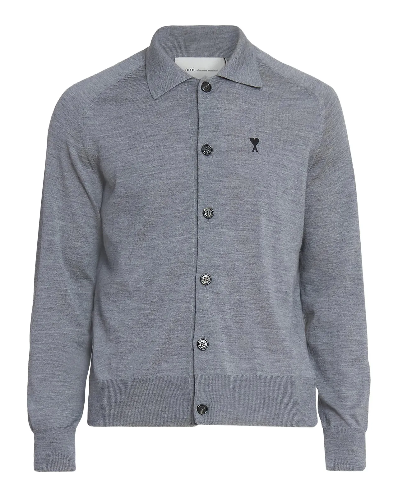 Men's Embroidered-Logo Wool Knit Cardigan