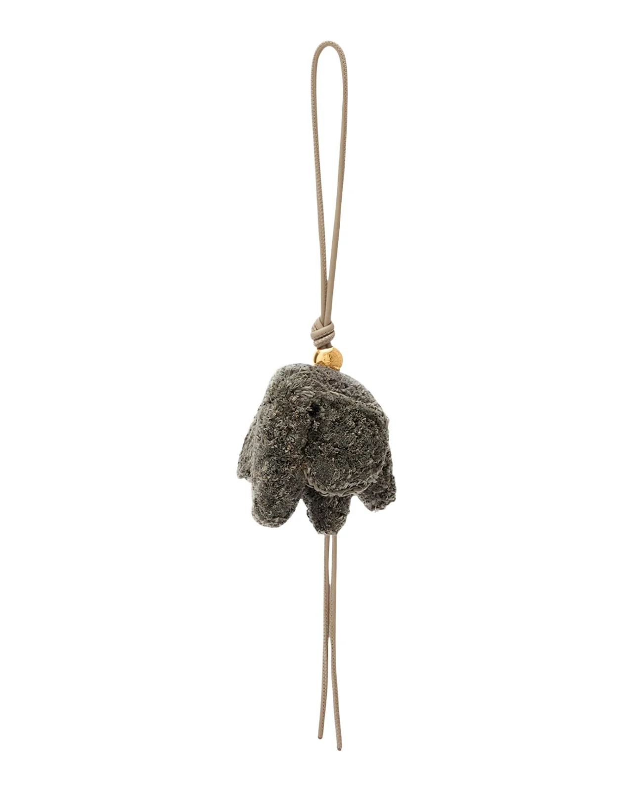 Loewe Elephant Bag Charm in Raffia and Leather